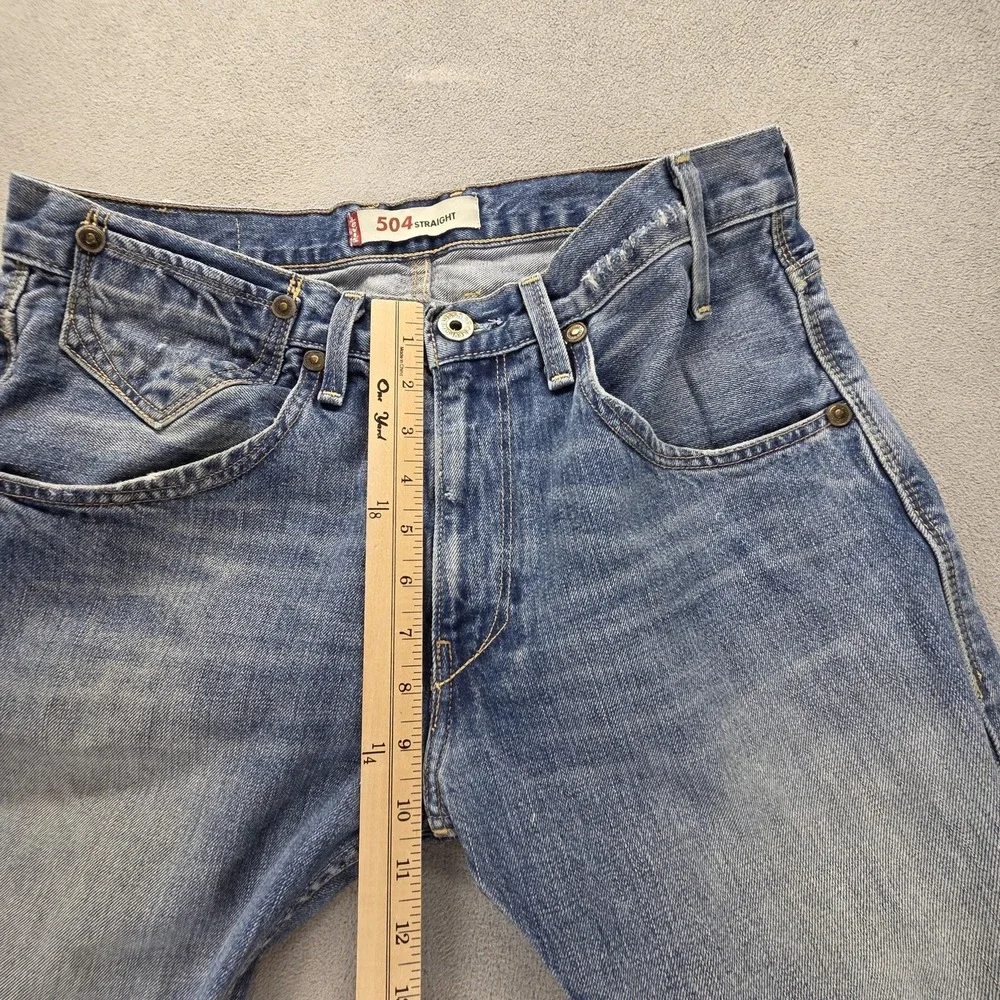 Vintage Levis 504 Jeans Mens 33x34 Blue Straight Engineered Zip Fly Honeycomb